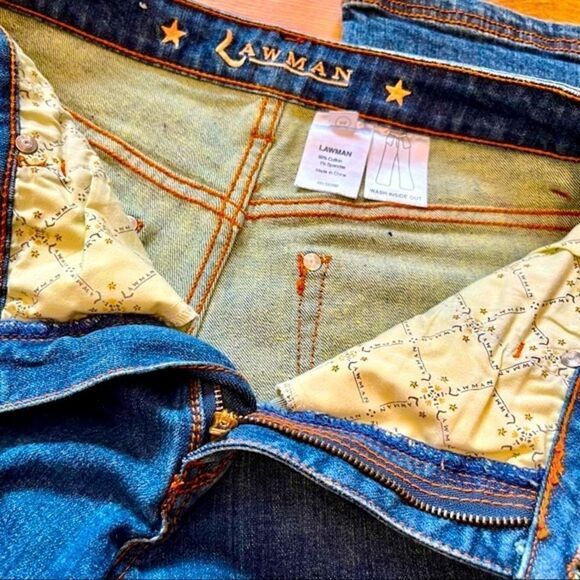 LAWMAN DENIM STRETCH 5 POCKET JEANS W/EMBELLISHED BACK POCKETS 5/6 NEW - Picture 8 of 16